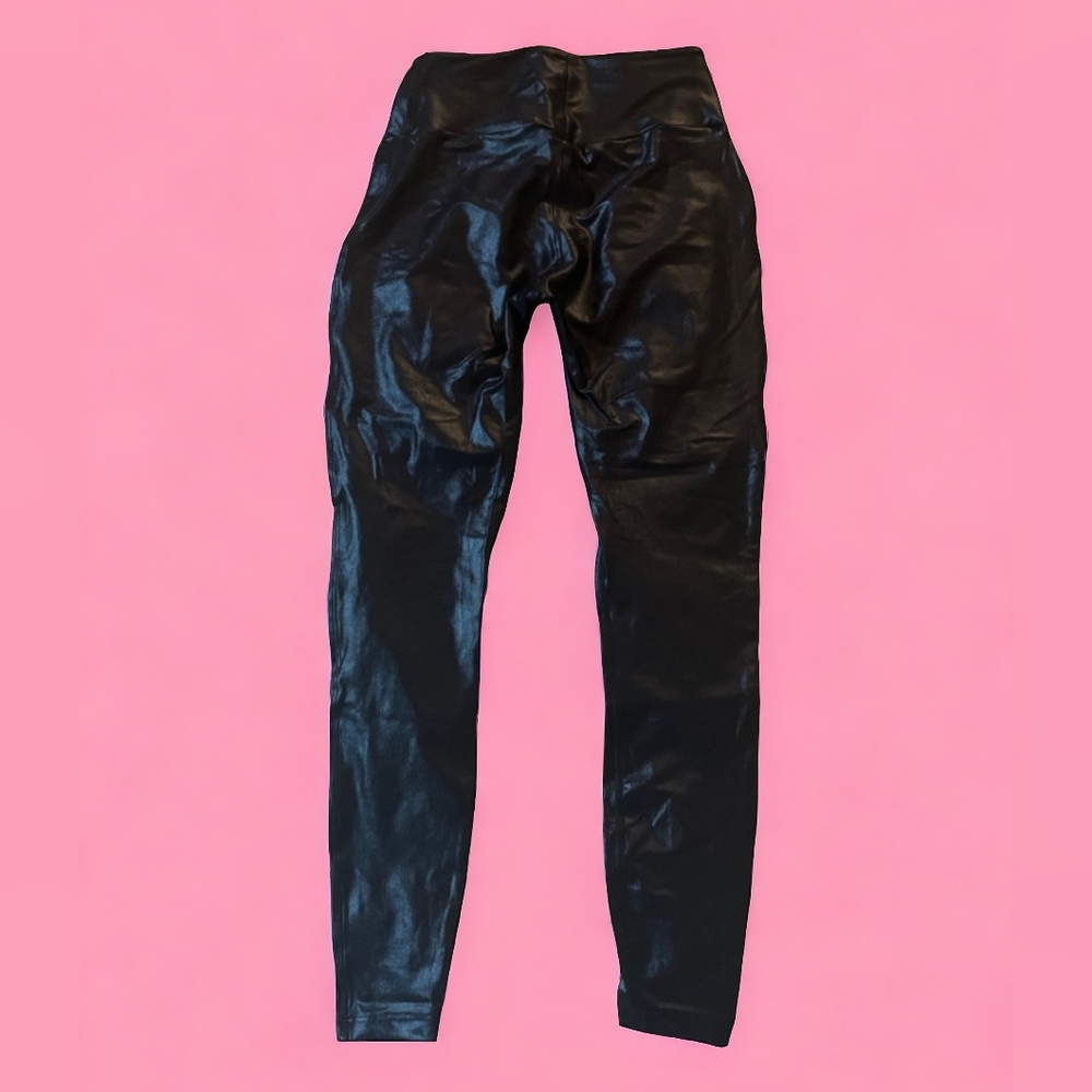 Bombshell Sportswear Black Faux Leather Leggings